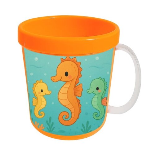 Caneca Acrílica Infantil Personalizada Cavalos Marinhos