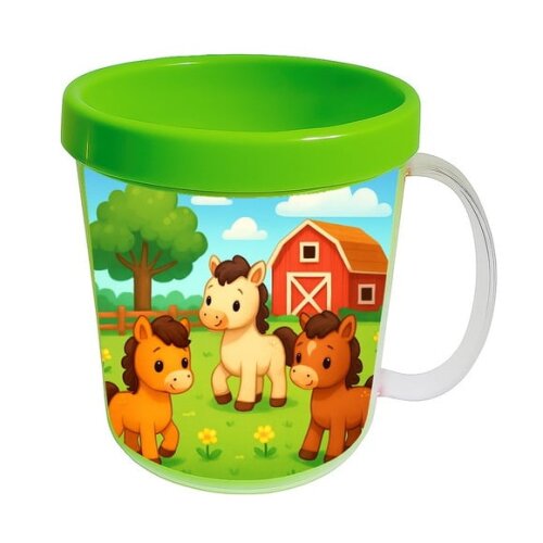 Caneca Acrílica Infantil Personalizada Cavalinhos