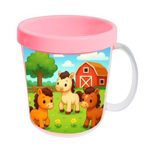 Caneca Acrílica Infantil Personalizada Cavalinhos