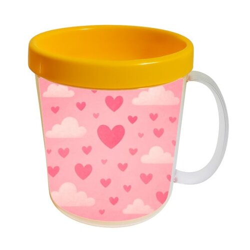 Caneca Acrílica Infantil Personalizada Céu Rosa