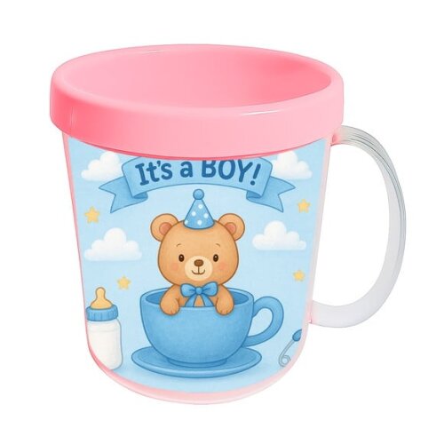 Caneca Acrílica Infantil Personalizada Chá de Bebê Menino