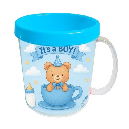 Caneca Acrílica Infantil Personalizada Chá de Bebê Menino