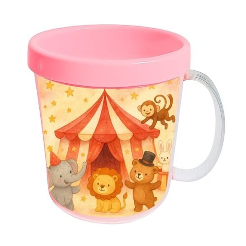 Caneca Acrílica Infantil Personalizada Circo Aquarela