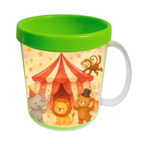 Caneca Acrílica Infantil Personalizada Circo Aquarela