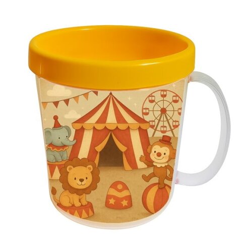 Caneca Acrílica Infantil Personalizada Circo Vintage