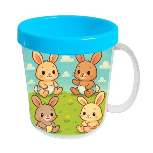 Caneca Acrílica Infantil Personalizada Coelhinhos Baby