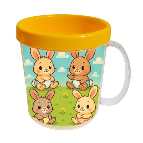 Caneca Acrílica Infantil Personalizada Coelhinhos Baby