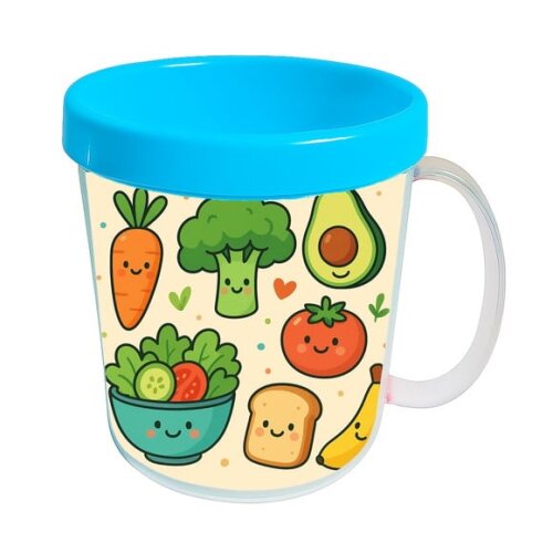 Caneca Acrílica Infantil Personalizada Comidinhas Saudáveis