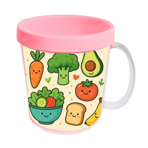 Caneca Acrílica Infantil Personalizada Comidinhas Saudáveis
