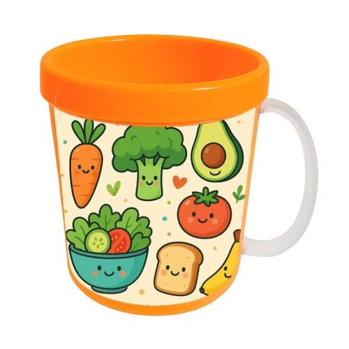 Caneca Acrílica Infantil Personalizada Comidinhas Saudáveis