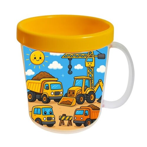 Caneca Acrílica Infantil Personalizada Construção Civil