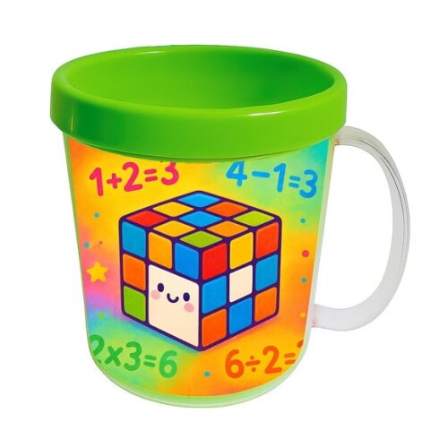 Caneca Acrílica Infantil Personalizada Cubo Mágico