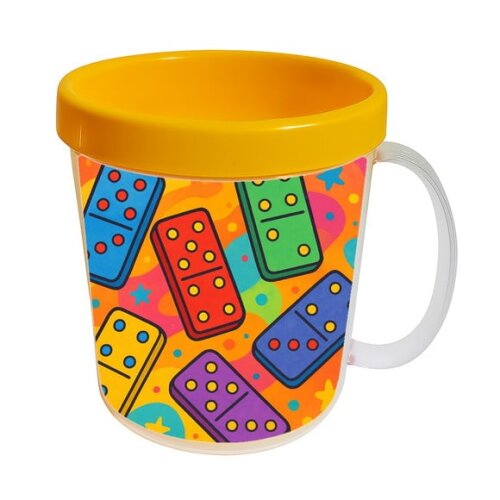 Caneca Acrílica Infantil Personalizada Dominós Coloridos