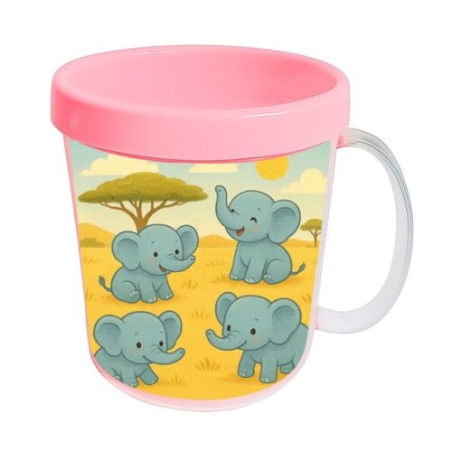 Caneca Acrílica Infantil Personalizada Elefantinhos