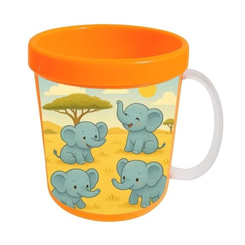 Caneca Acrílica Infantil Personalizada Elefantinhos