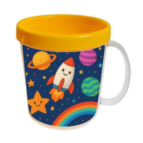 Caneca Acrílica Infantil Personalizada Espaço Colorido