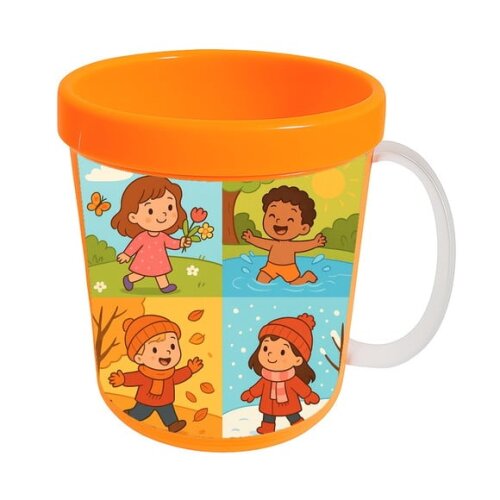 Caneca Acrílica Infantil Personalizada Estações do Ano