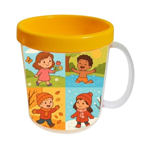 Caneca Acrílica Infantil Personalizada Estações do Ano