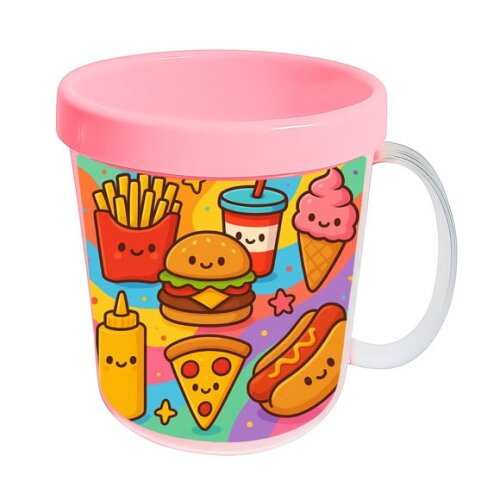 Caneca Acrílica Infantil Personalizada Fast Food