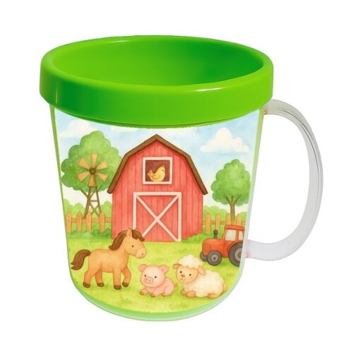 Caneca Acrílica Infantil Personalizada Fazendinha Aquarela