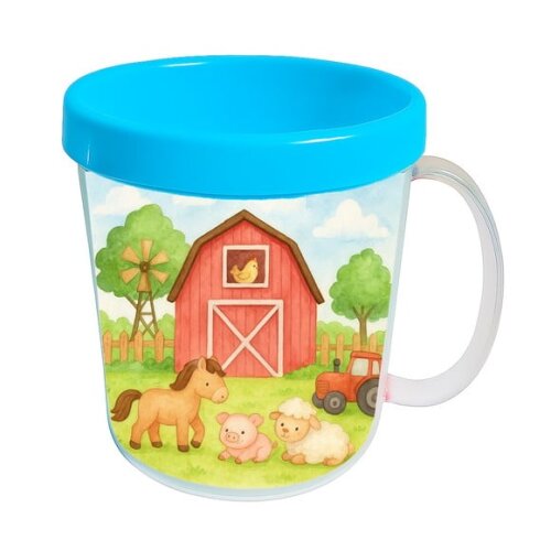Caneca Acrílica Infantil Personalizada Fazendinha Aquarela