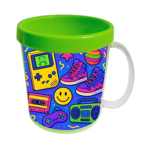 Caneca Acrílica Infantil Personalizada Festa Anos 90