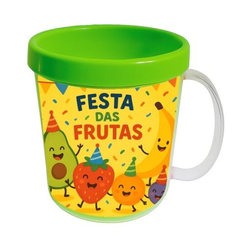 Caneca Acrílica Infantil Personalizada Festa das Frutas