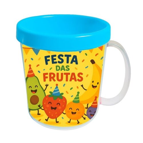 Caneca Acrílica Infantil Personalizada Festa das Frutas