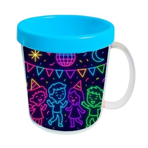 Caneca Acrílica Infantil Personalizada Festa Neon