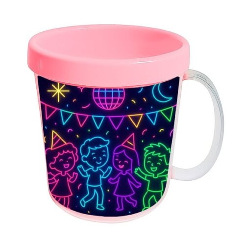 Caneca Acrílica Infantil Personalizada Festa Neon