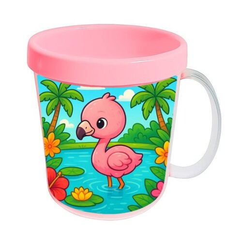 Caneca Acrílica Infantil Personalizada Flamingo Baby