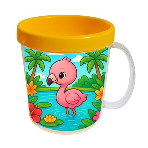 Caneca Acrílica Infantil Personalizada Flamingo Baby