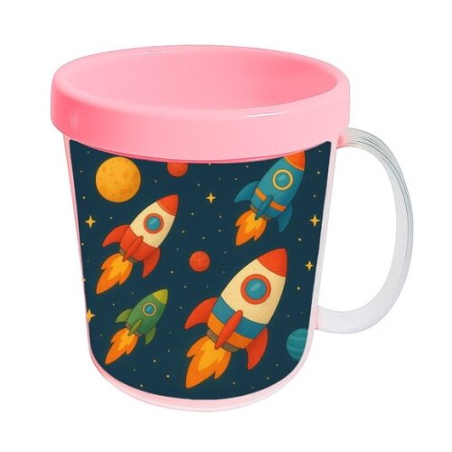Caneca Acrílica Infantil Personalizada Foguetes