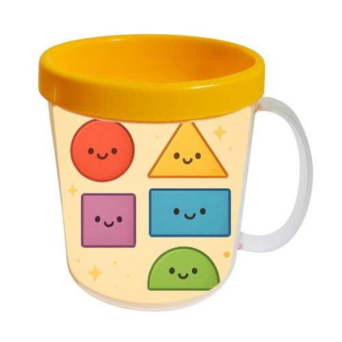 Caneca Acrílica Infantil Personalizada Formas Geométricas
