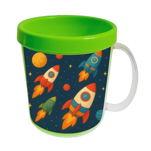 Caneca Acrílica Infantil Personalizada Foguetes