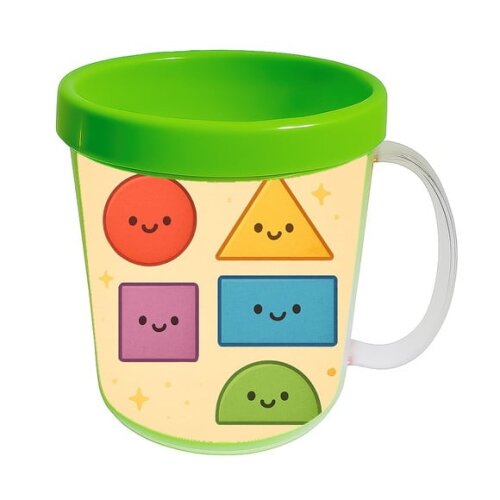 Caneca Acrílica Infantil Personalizada Formas Geométricas