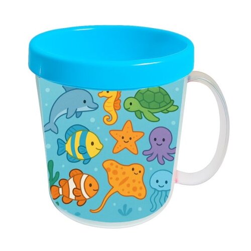 Caneca Acrílica Infantil Personalizada Fundo do Mar