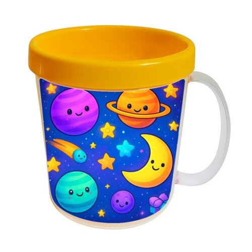 Caneca Acrílica Infantil Personalizada Galáxia Encantada