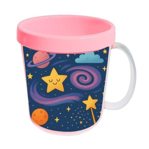 Caneca Acrílica Infantil Personalizada Galáxia Mágica