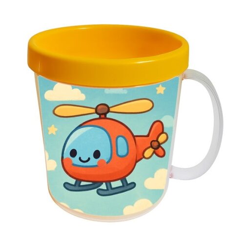 Caneca Acrílica Infantil Personalizada Helicóptero