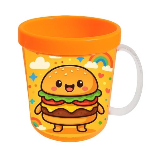 Caneca Acrílica Infantil Personalizada Hambúrguer Divertido