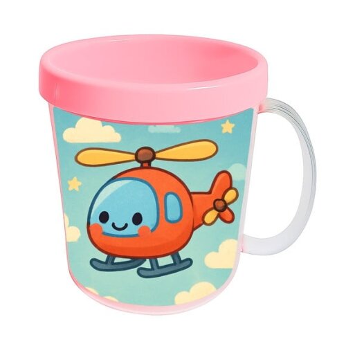 Caneca Acrílica Infantil Personalizada Helicóptero