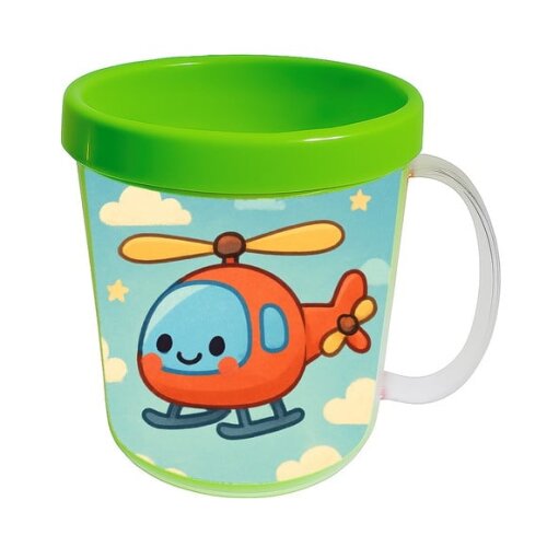 Caneca Acrílica Infantil Personalizada Helicóptero