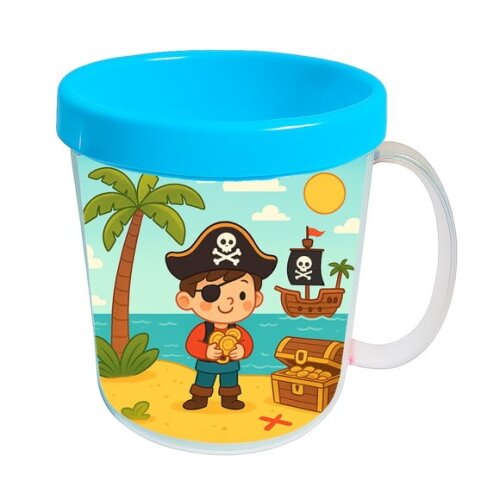 Caneca Acrílica Infantil Personalizada Ilha Pirata