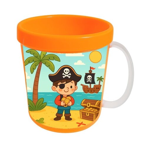 Caneca Acrílica Infantil Personalizada Ilha Pirata