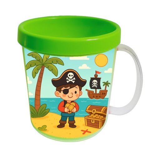 Caneca Acrílica Infantil Personalizada Ilha Pirata