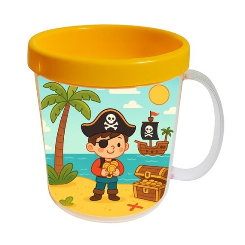 Caneca Acrílica Infantil Personalizada Ilha Pirata