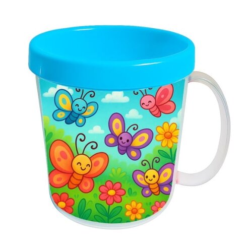 Caneca Acrílica Infantil Personalizada Jardim das Borboletas