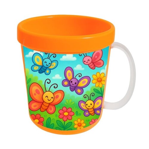 Caneca Acrílica Infantil Personalizada Jardim das Borboletas