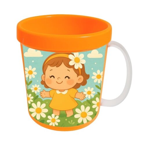 Caneca Acrílica Infantil Personalizada Jardim das Margaridas
